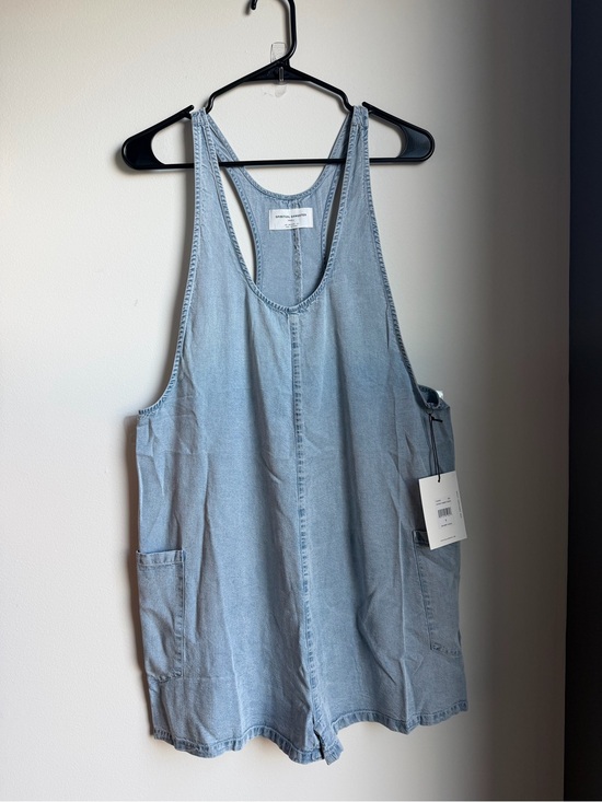 Spiritual Gangster Pants - Spiritual Gangster Light Blue Chambray Denim Pocket Romper Shortall